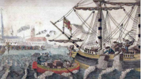Painting of the 1773 Boston Tea Party (source: Wikipedia)