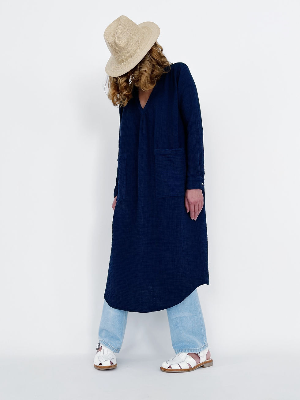 Miniature : New Magda Crepon Bleu Nuit