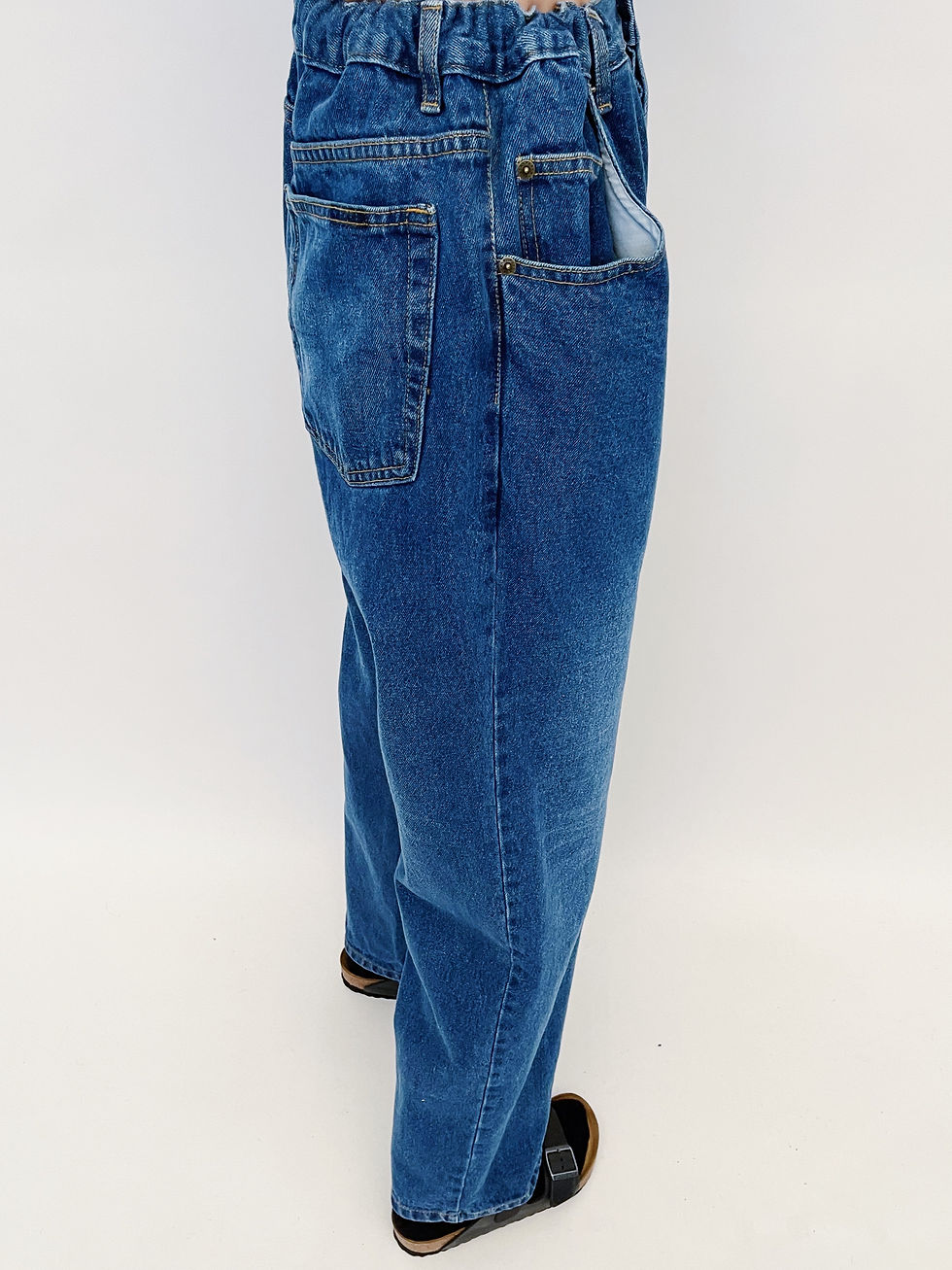 Miniature : Elastic Baggy Jeans Indigo Washed