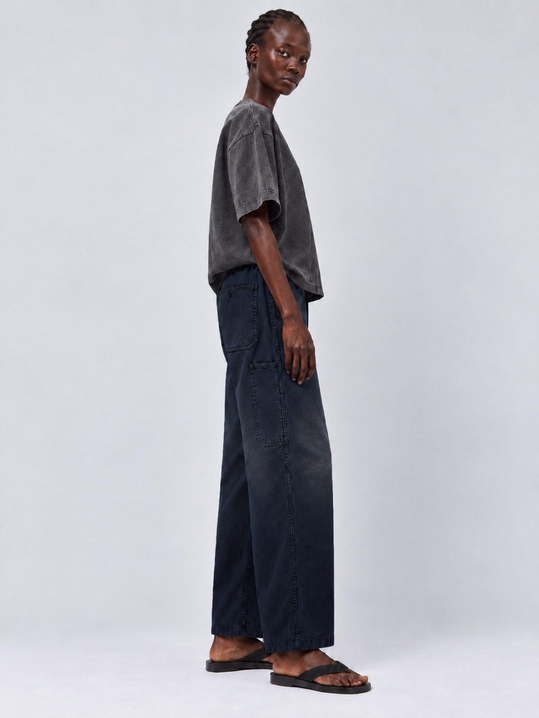 Work Pant UK. Navy Black Faded