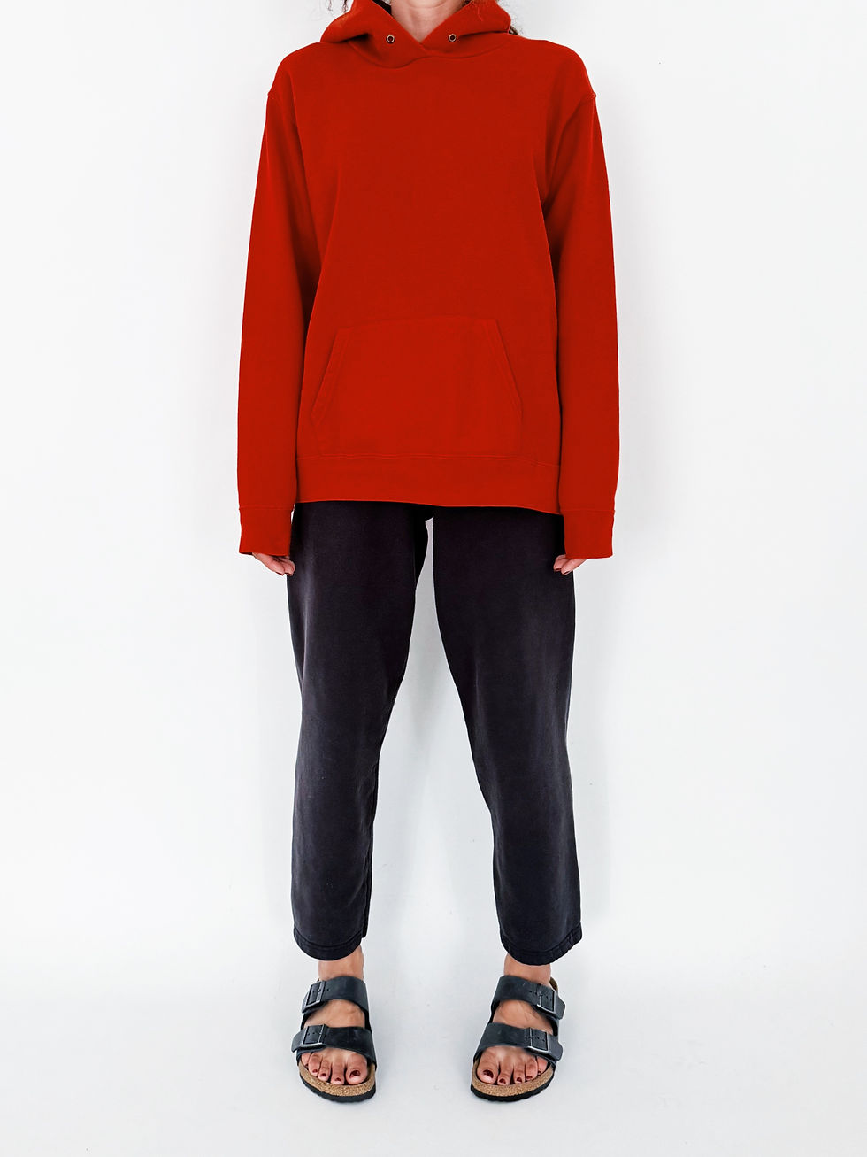 Miniature : Washed Midsized Hoodie Fire Red