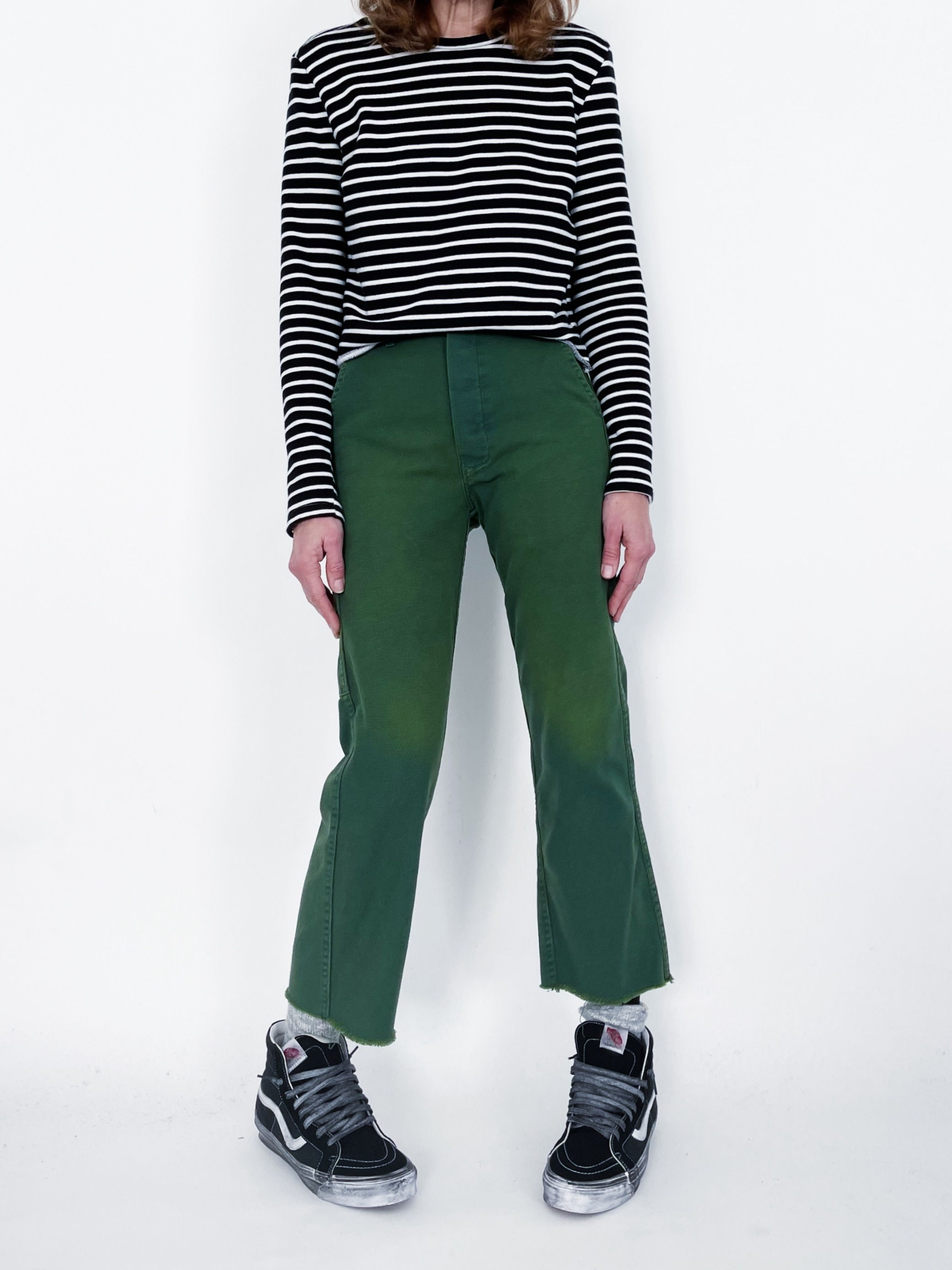 Work Pant UK. Green Jaune Cut