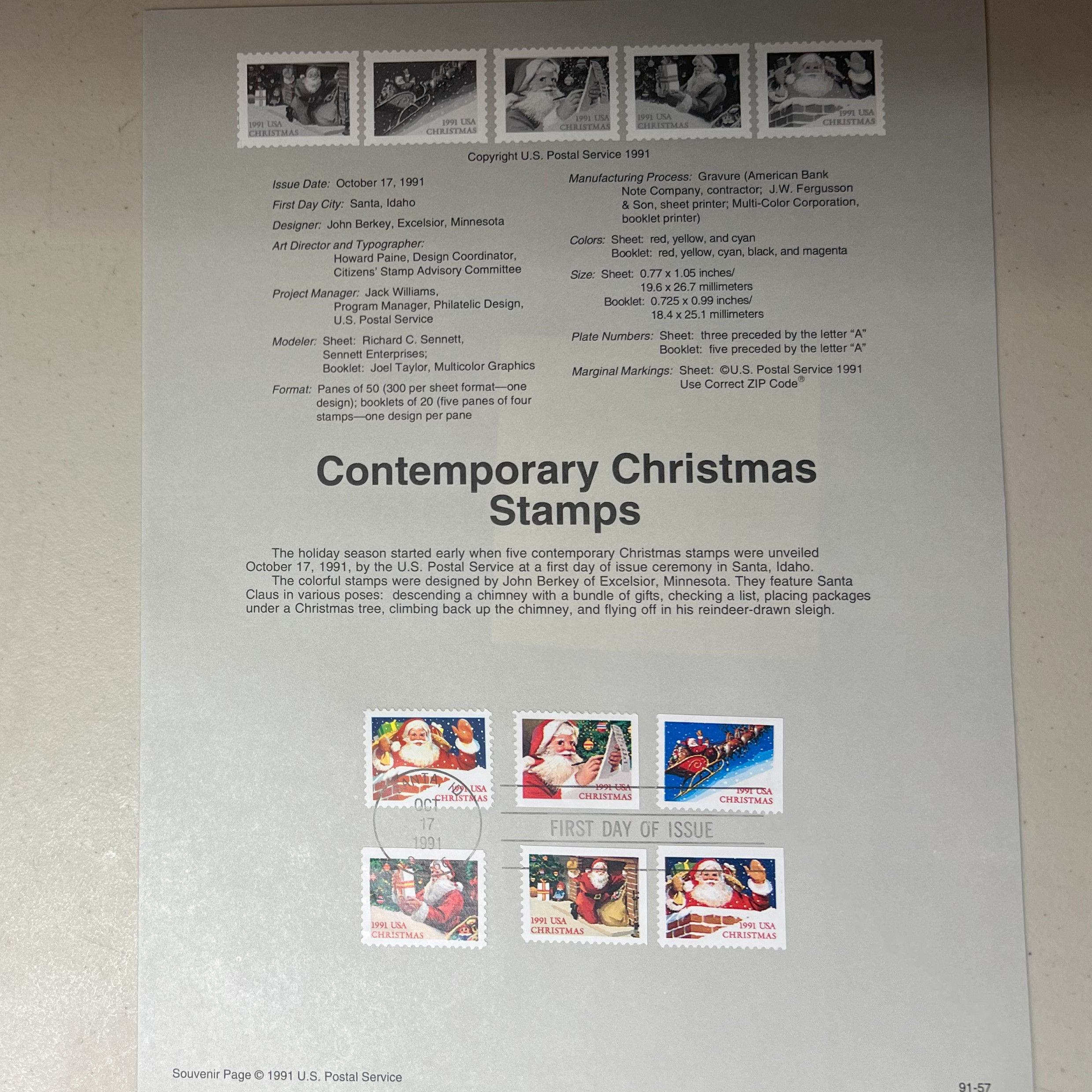 USPS SOUVENIR SHEET