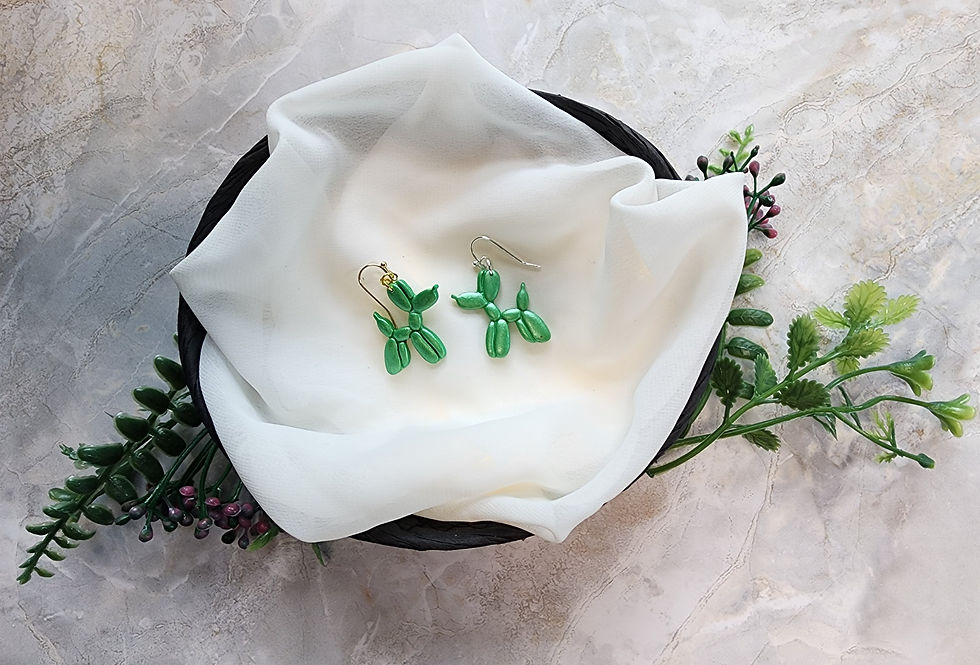 Thumbnail: Colorful balloon dog earrings
