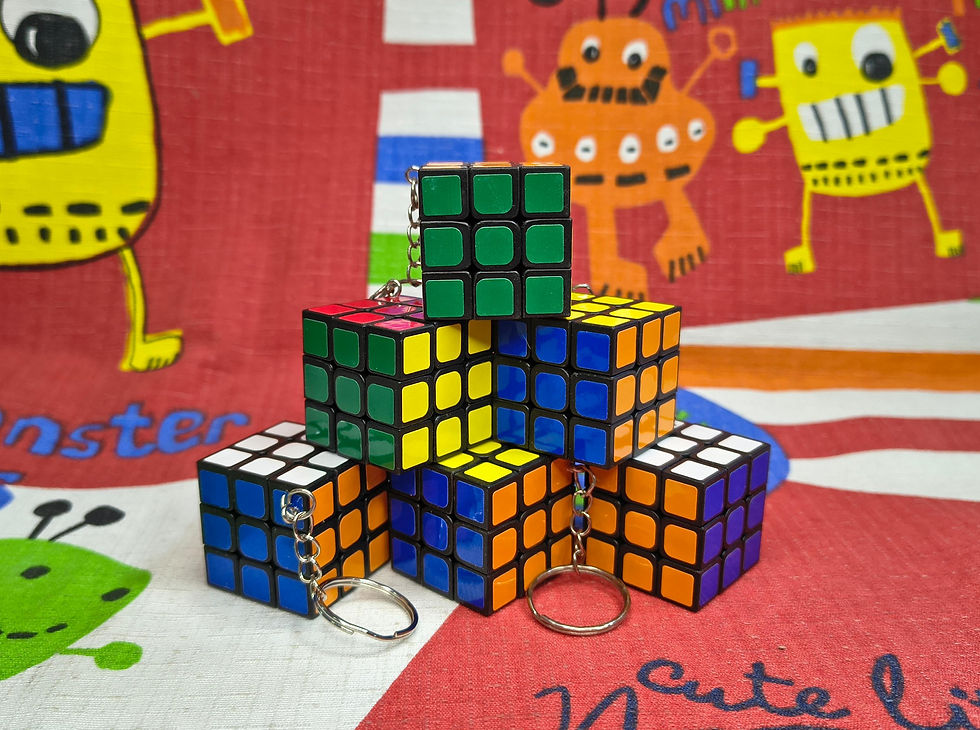Miniatura: Llavero cubo 3x3 base negra