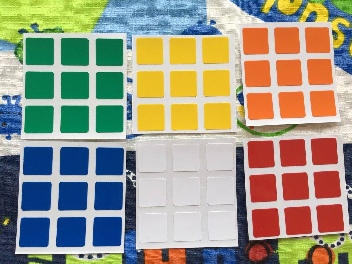 Stickers 3x3 Dayan vinil colores estándar