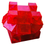 Miniatura: WitEden Mixup 3x3x3 edge split rebuilt base rojo transparente