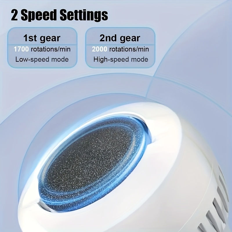 Thumbnail: Electric Foot Grinder with 2 Grinding Stones & 2 Speed Settings - USB