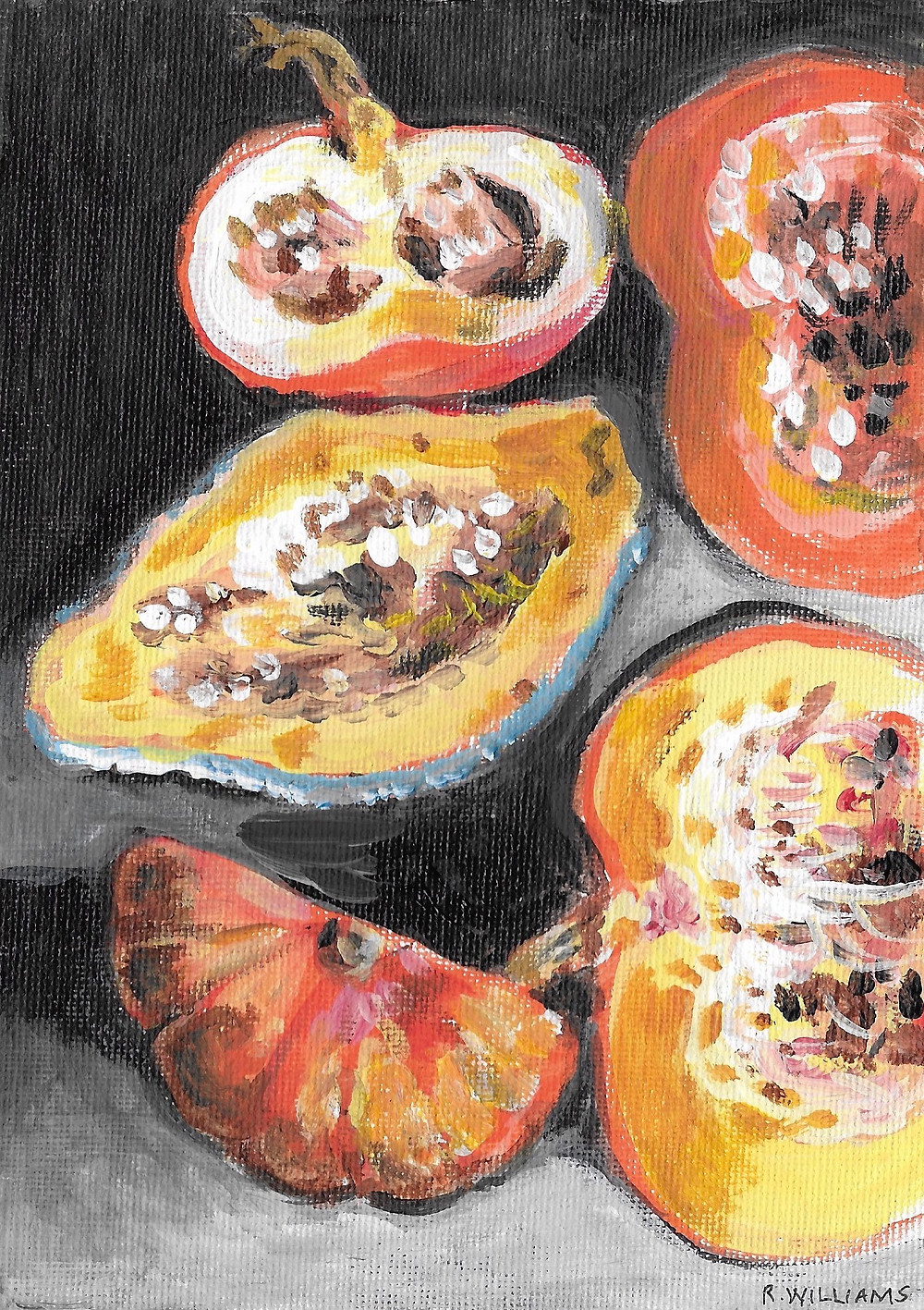 Squash, Pumpkins and Seeds Drawing