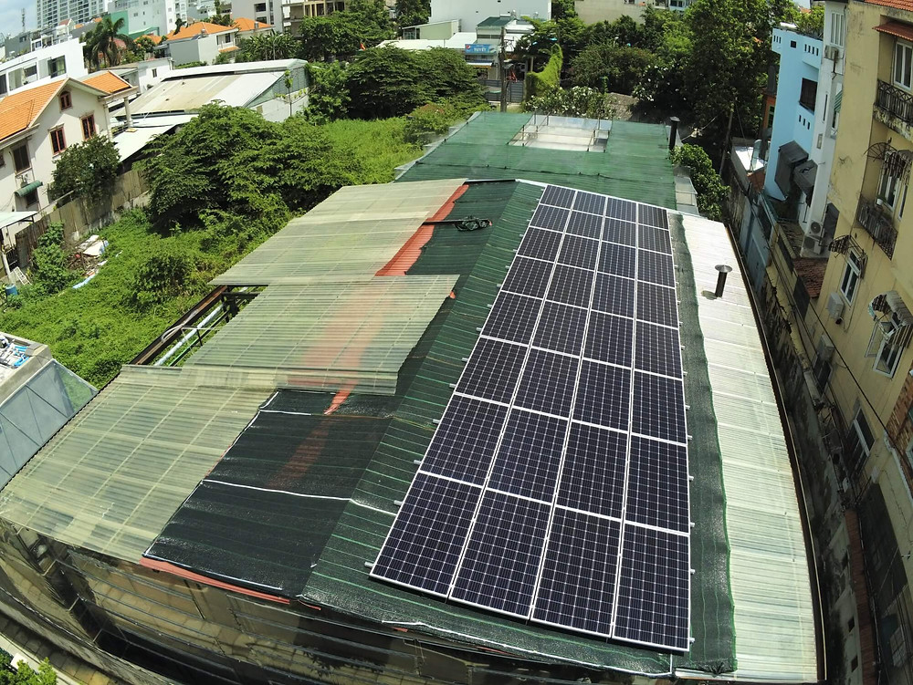 Solar energy from panels installed on 4P's buildings' rooftop