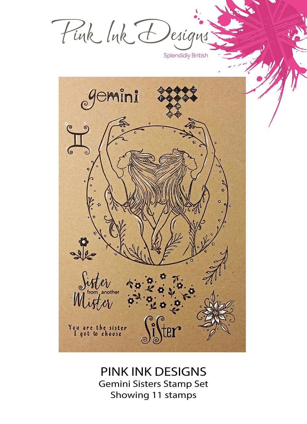 Thumbnail: Pink Ink Designs Stamp - Gemini Sisters