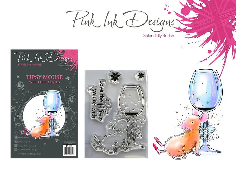 Pink Ink Designs Stamp - Tipsy Mouse - Buy 3 A7 stamps and get a Dinky Pinky