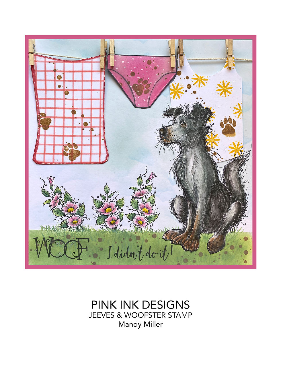 Thumbnail: Pink Designs Stamp - Jeeves and Woofster dog