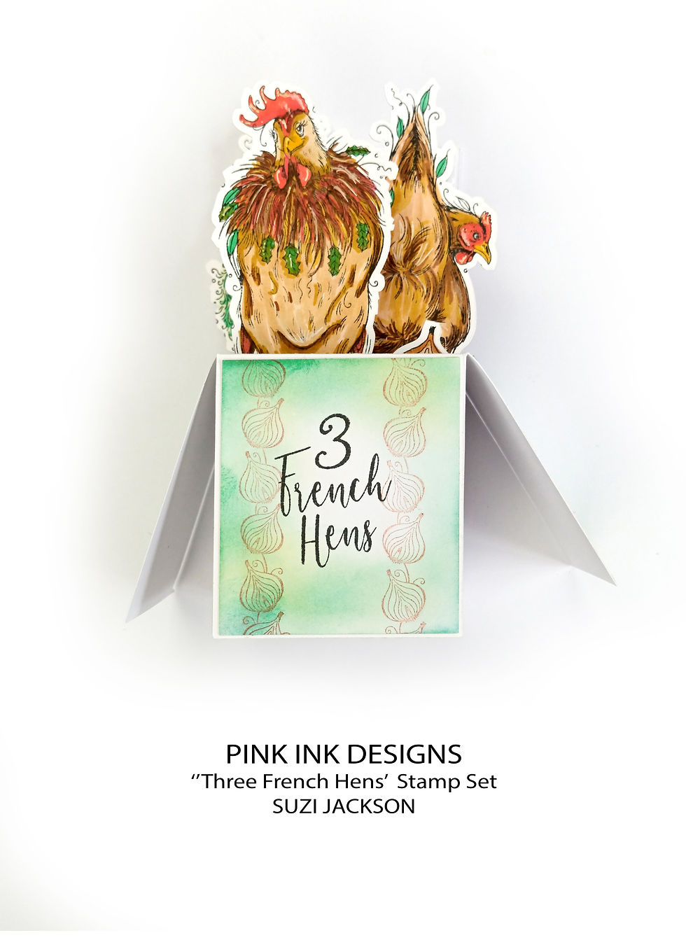 Thumbnail: Pink Ink Designs Stamp - Three French Hens