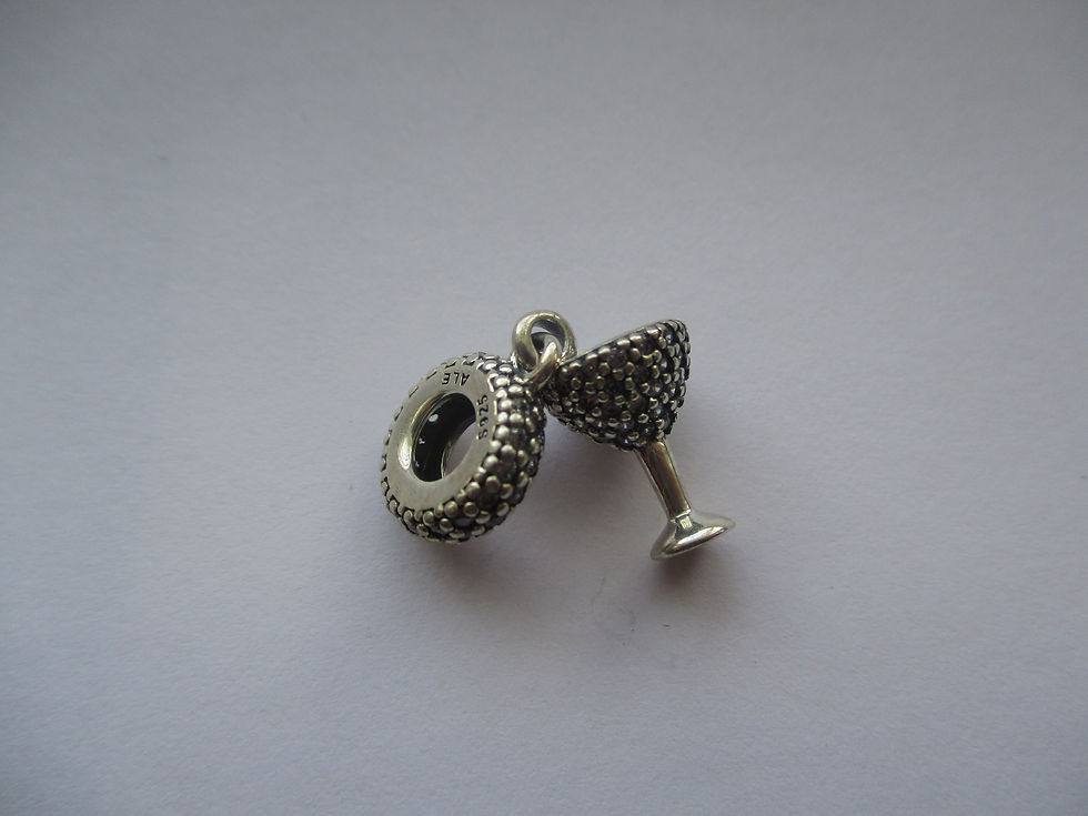 Thumbnail: PANDORA CZ WINE GLASS HANGING CHARM
