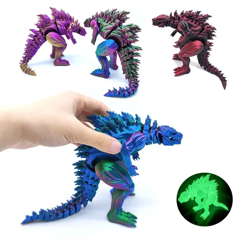 3D Printed Muscle Dinosaur Action Figure Mini Toys Monster Figure Joint Model