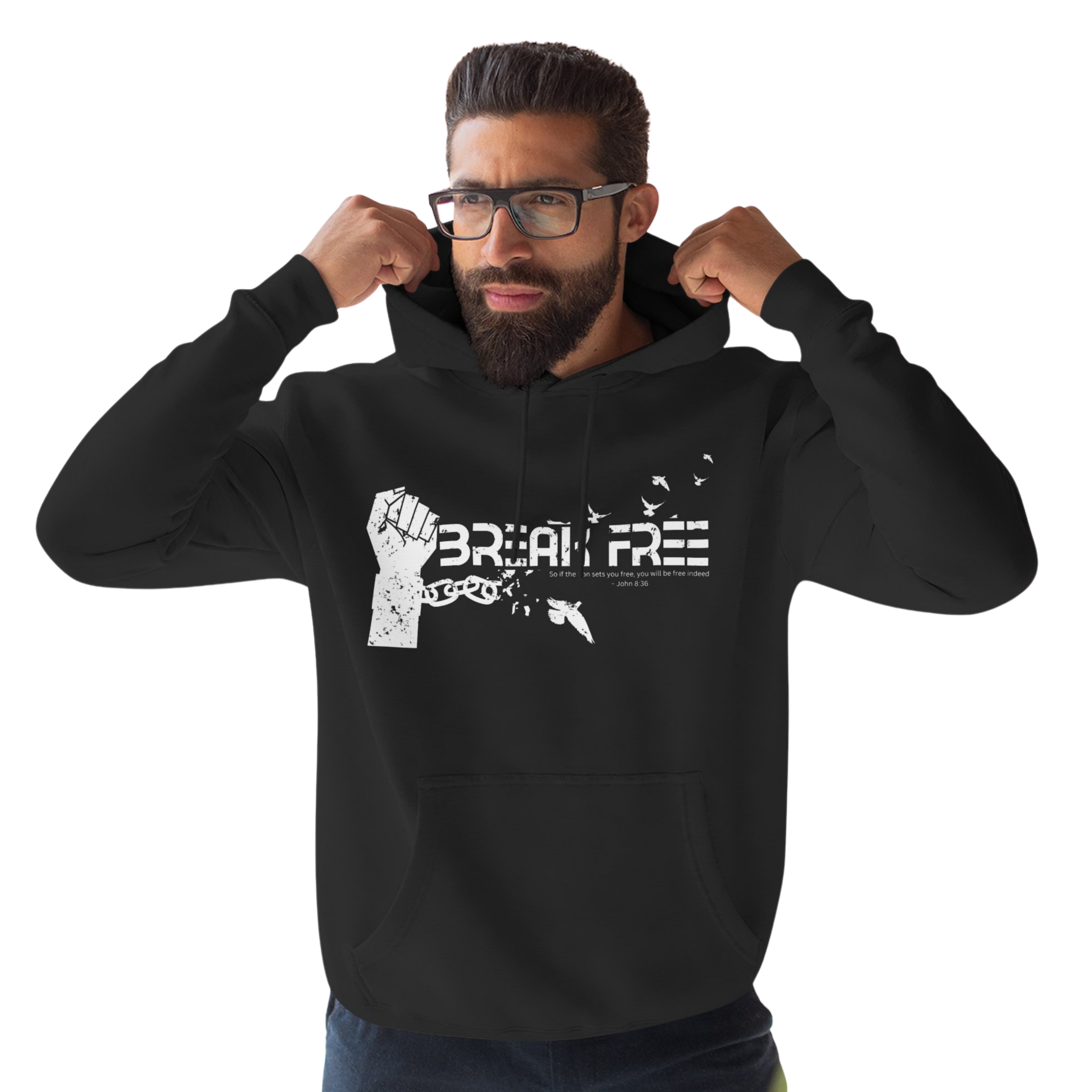 Break Free (John 8:36) - Christian Fleece Hoodie