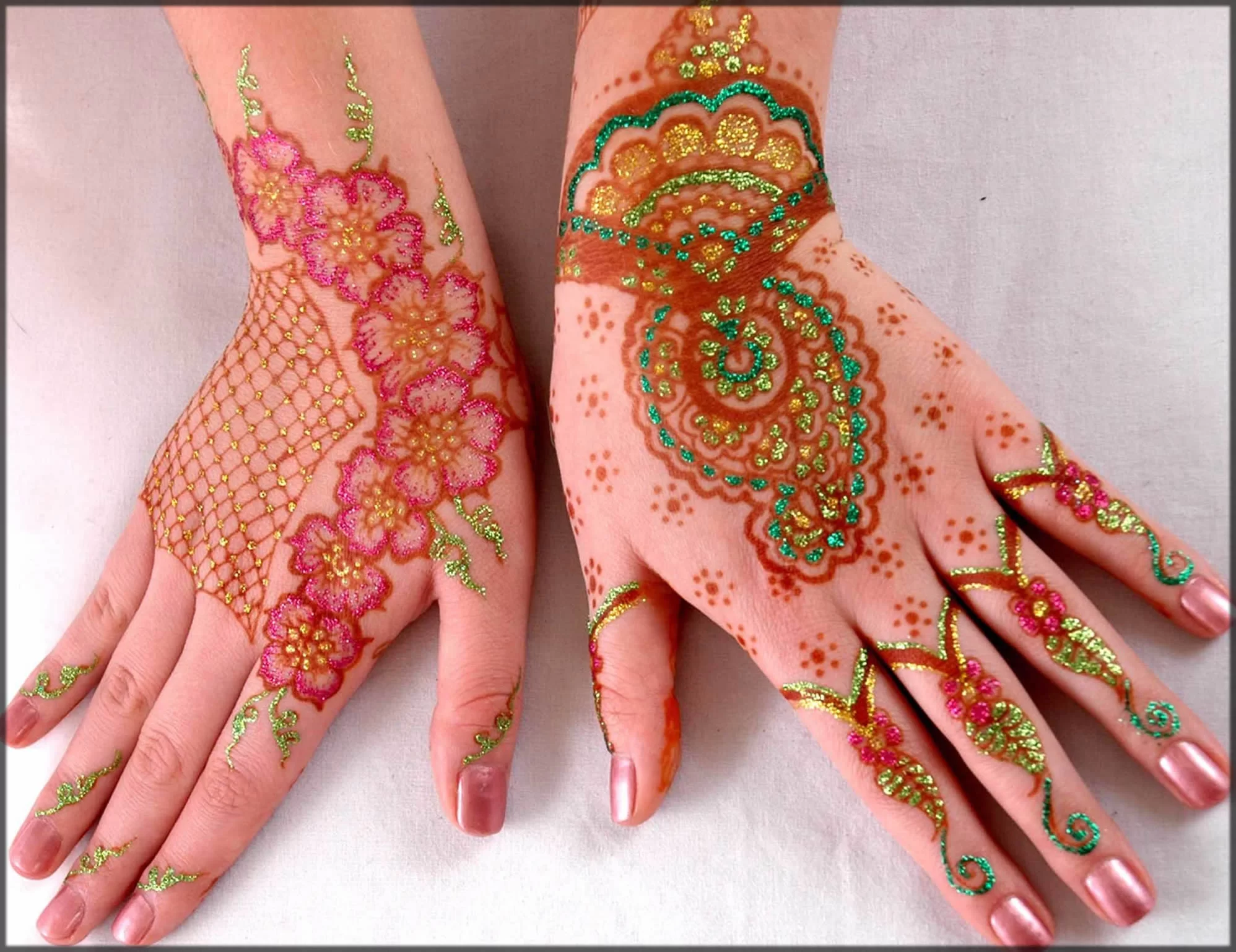 glitter mehndi design