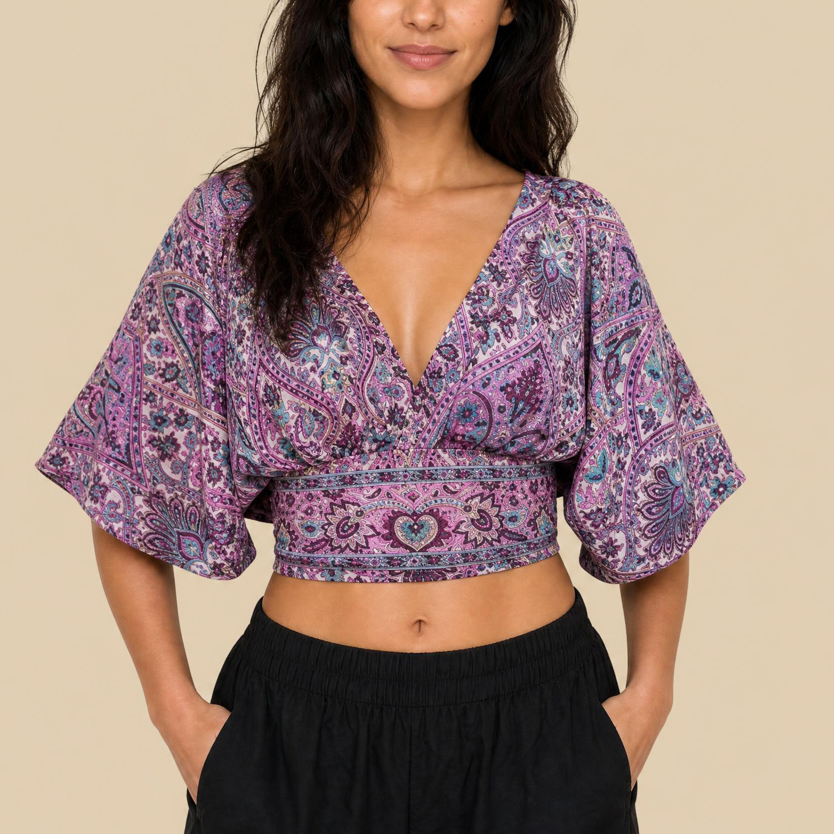 Τοπ viscose ροζ