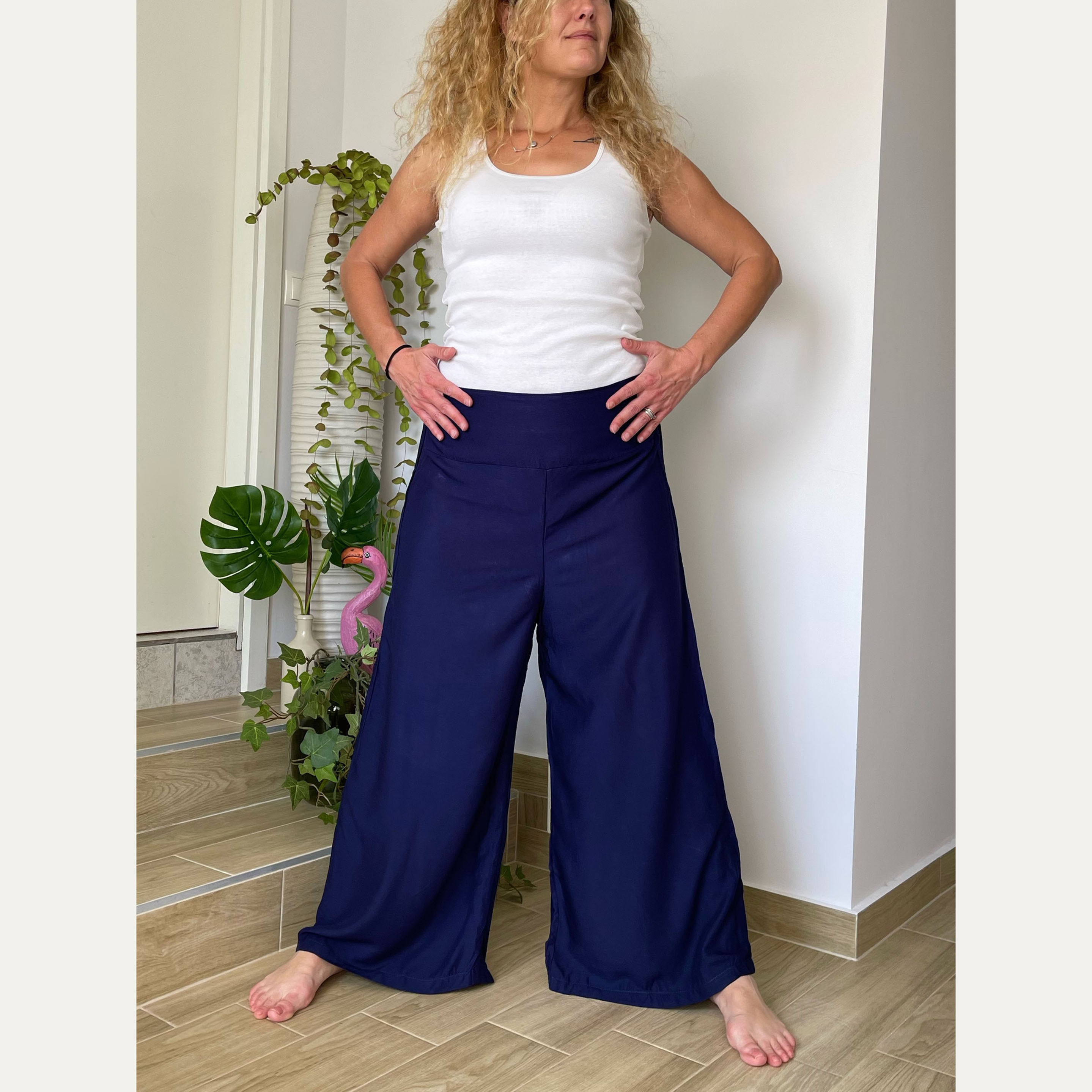 Παντελόνα μπλε Rayon