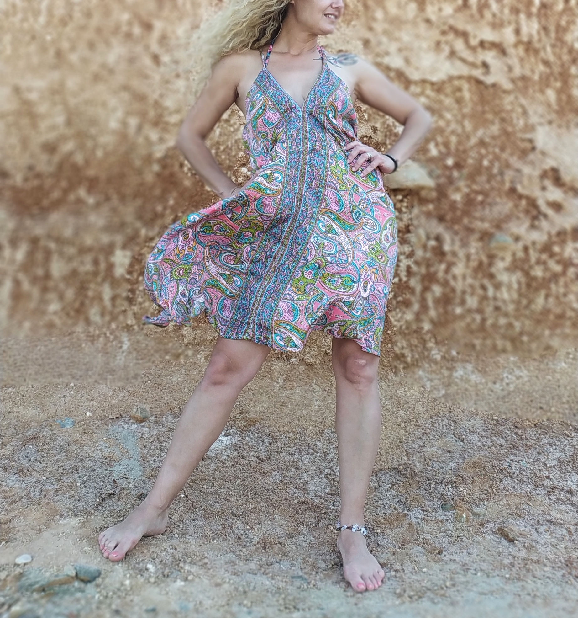 Φόρεμα ροζ λαχούρια