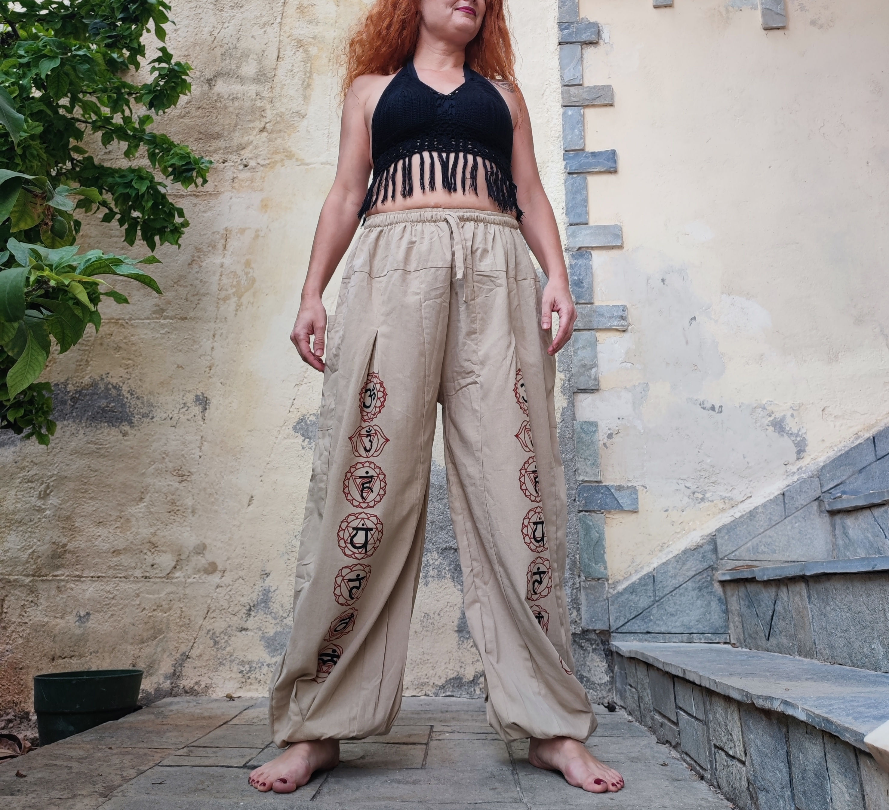 Παντελόνα μπεζ με λάστιχο