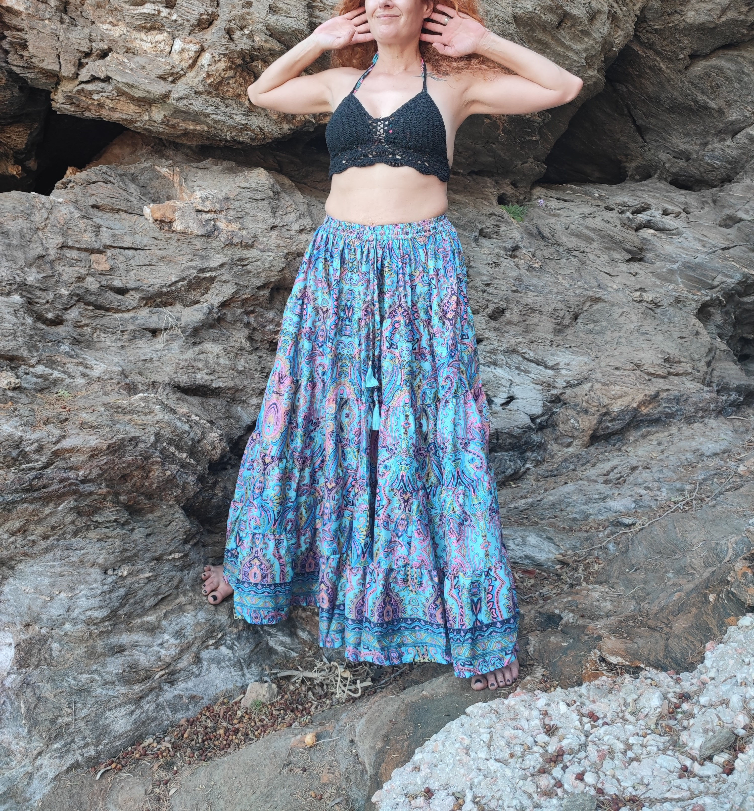 Φούστα μακριά γαλάζιο