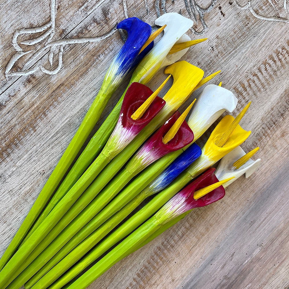 Μικρογραφία: Ξύλινα λουλούδια (10τμχ)