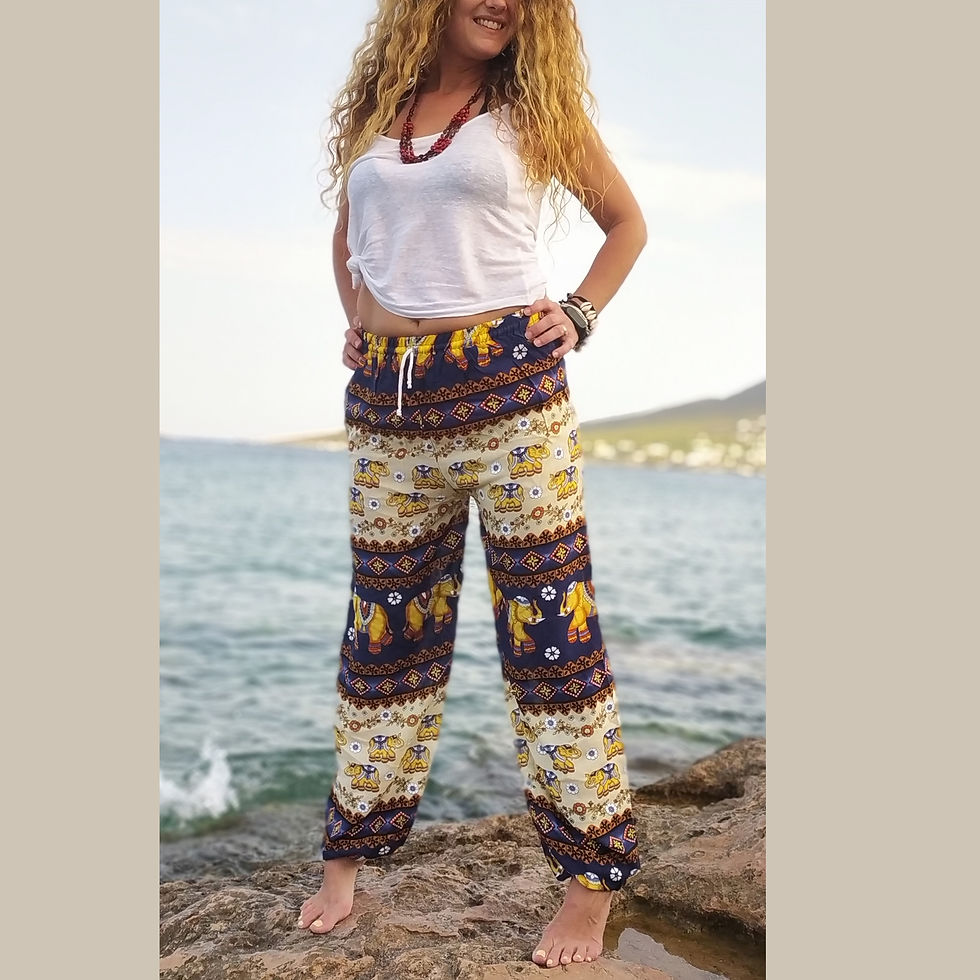 Παντελόνα καφέ με ελεφαντάκια