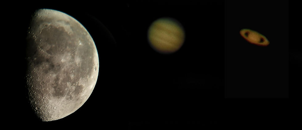 lua, jupiter e saturno