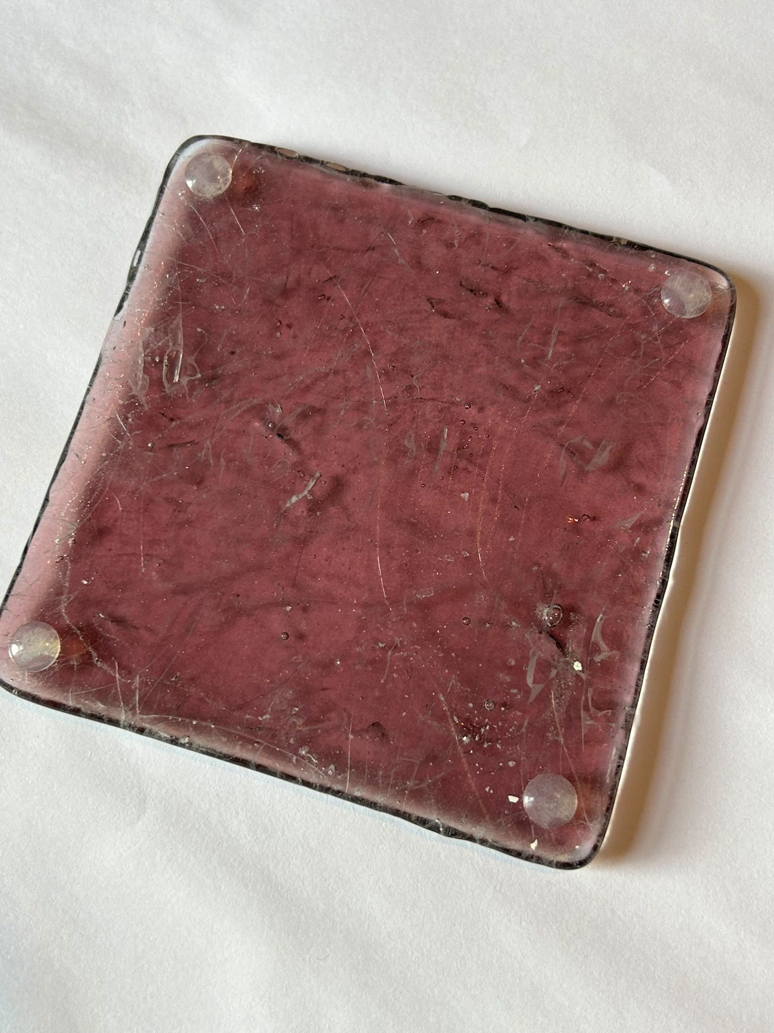 Purple crackled coaster