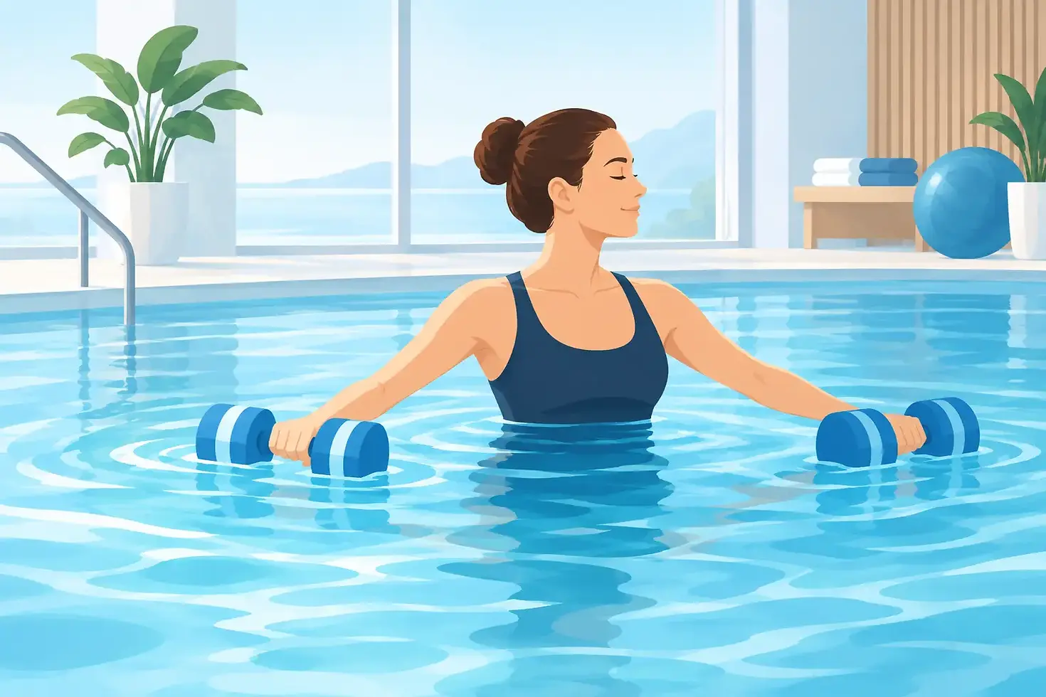 Hydrotherapie im Pool für Bewegung und Erholung