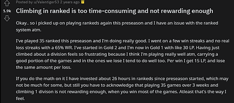 Player feedback on ranked