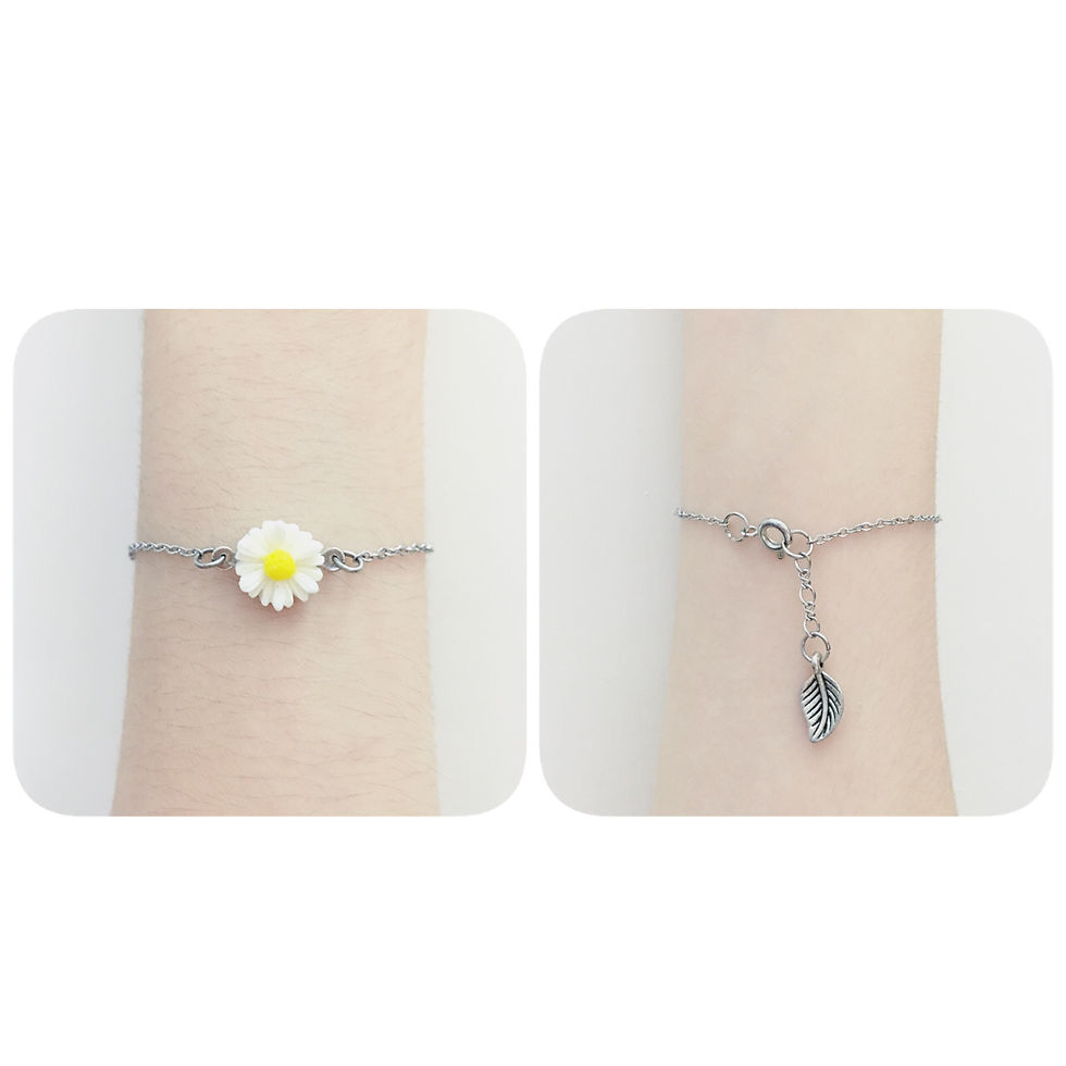 Small Flower Bracelet with Leave Tail
