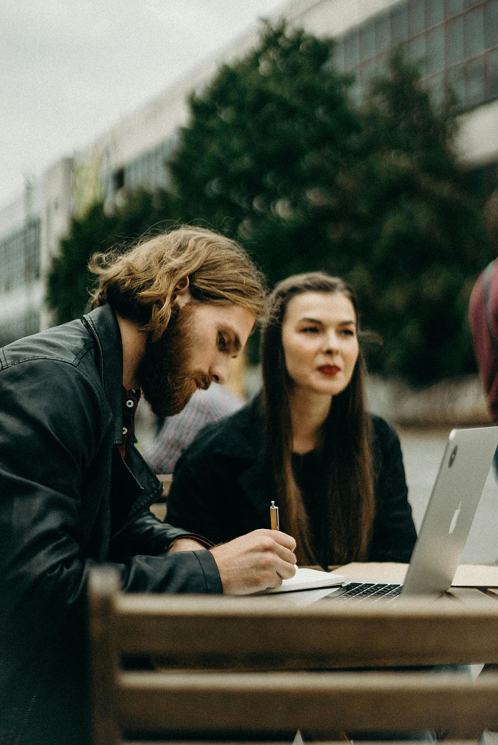 people talking in an office