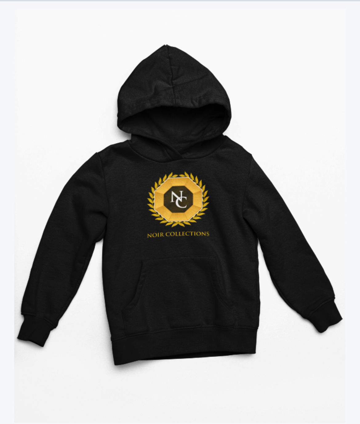 Unisex Large Crest Black Noir Luxe Collection Hoodie