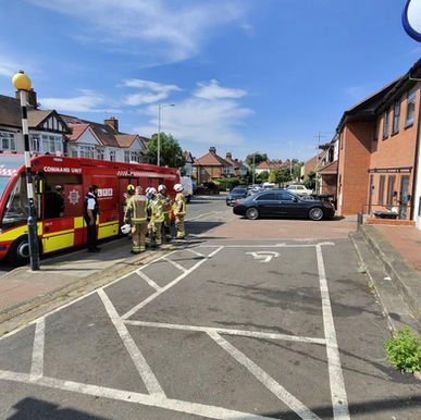 BREAKING NEWS: More than 60 firefighters tackle blaze in llford hair salon in Horns Road today
