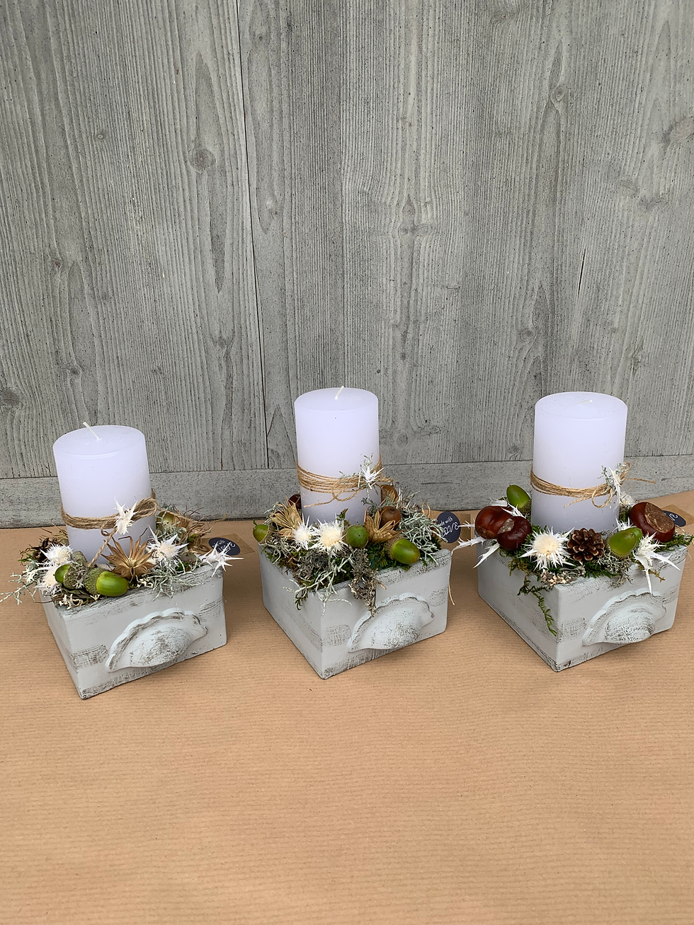 Miniaturbild: Herbstliches Kerzengesteck
