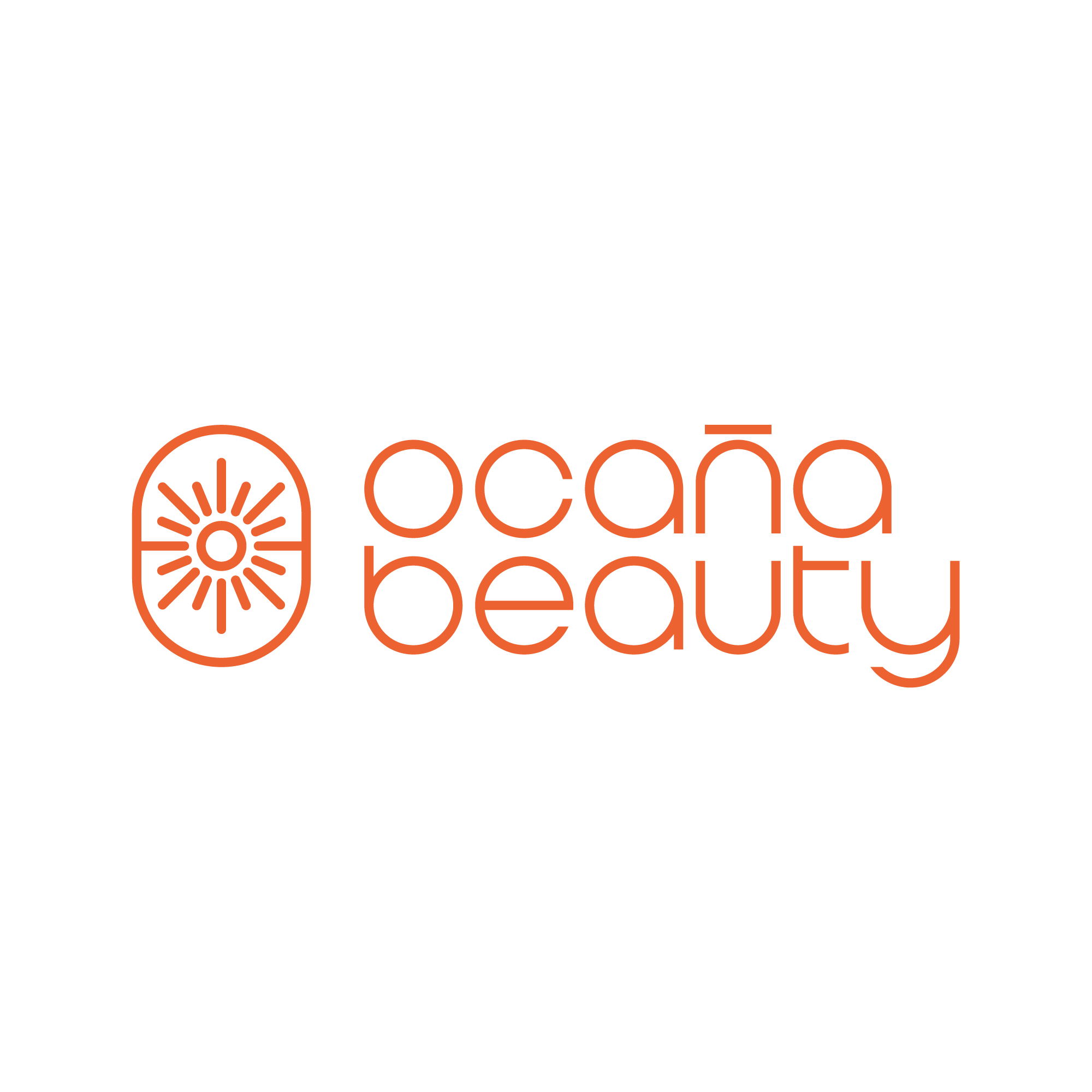 Company logo Saying Ocaña Beauty with a sun icon to the left