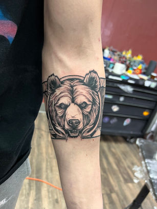 bear tattoo done casper wyoming