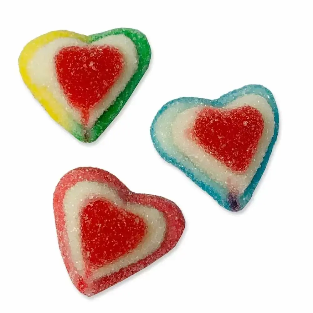 Kingsway Sugared Multi 3D Hearts