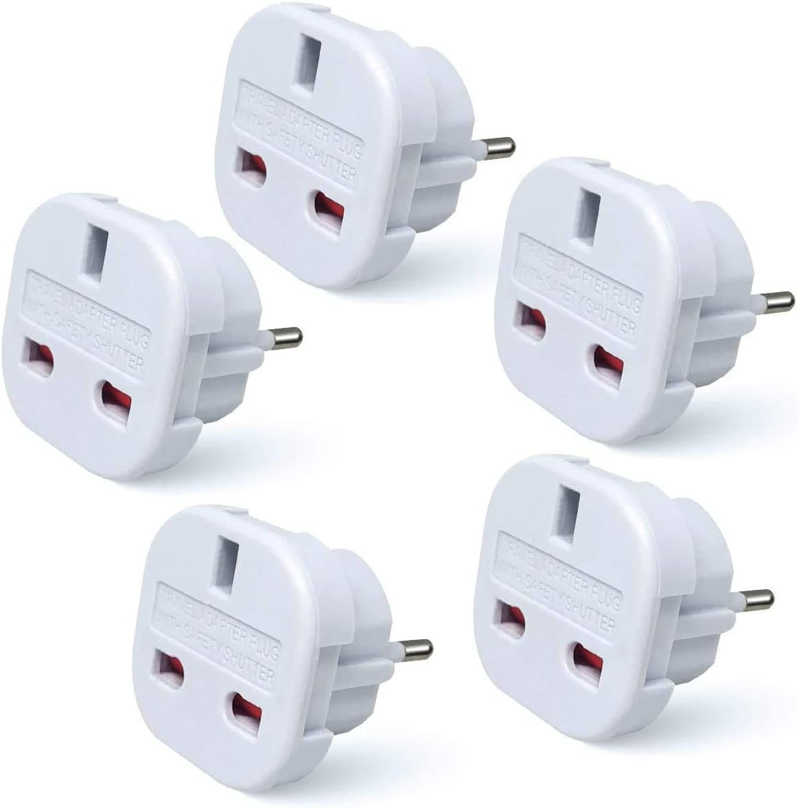 Travel Adapter - UK to EU Euro European adapter White Plug 2 Pin