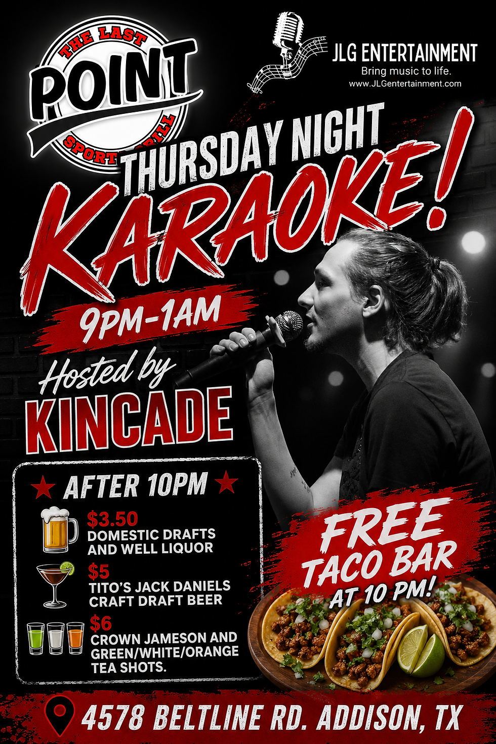 Thursday KARAOKE at the Last Point Addison, TX 