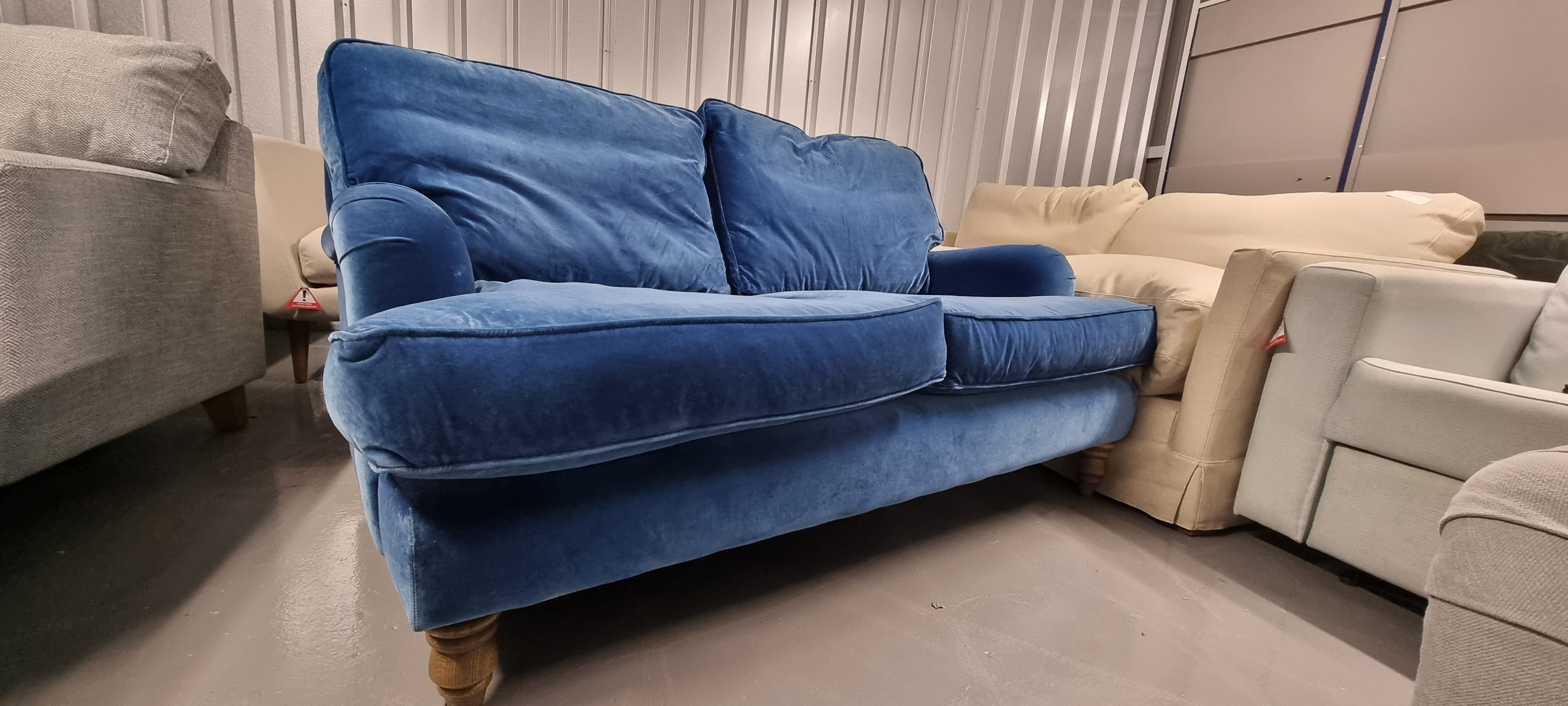 New Sofa.com Bluebell 2 seat sofa in Bahama (Blue ) Cotton Matt Velvet (B