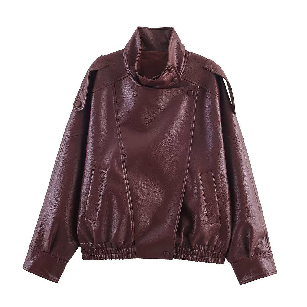 Thumbnail: Streetwear Essential: Oversized Leather-Look Jacket