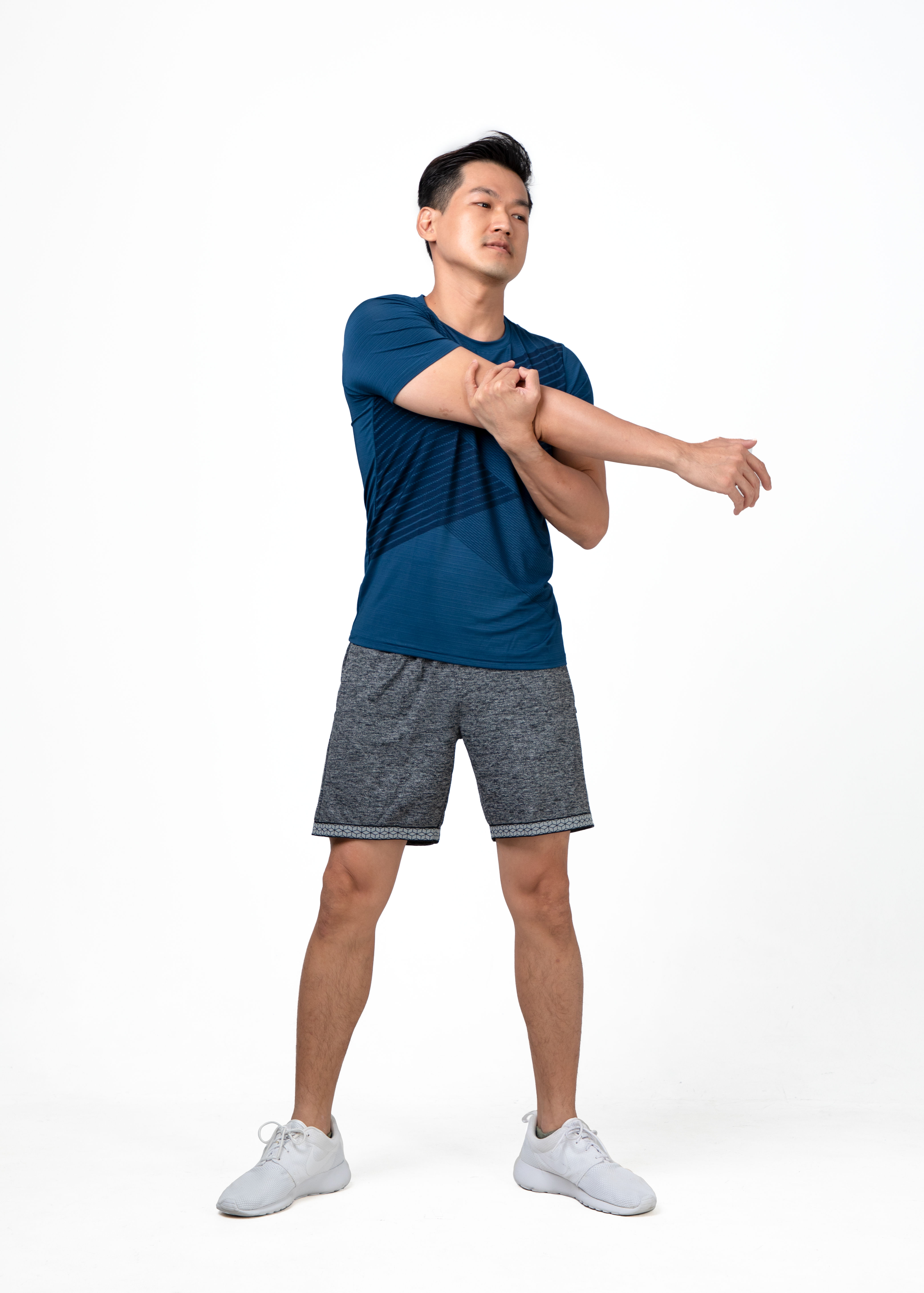 Blue Dry Fit Men Short Sleeve Work Out Tshirt