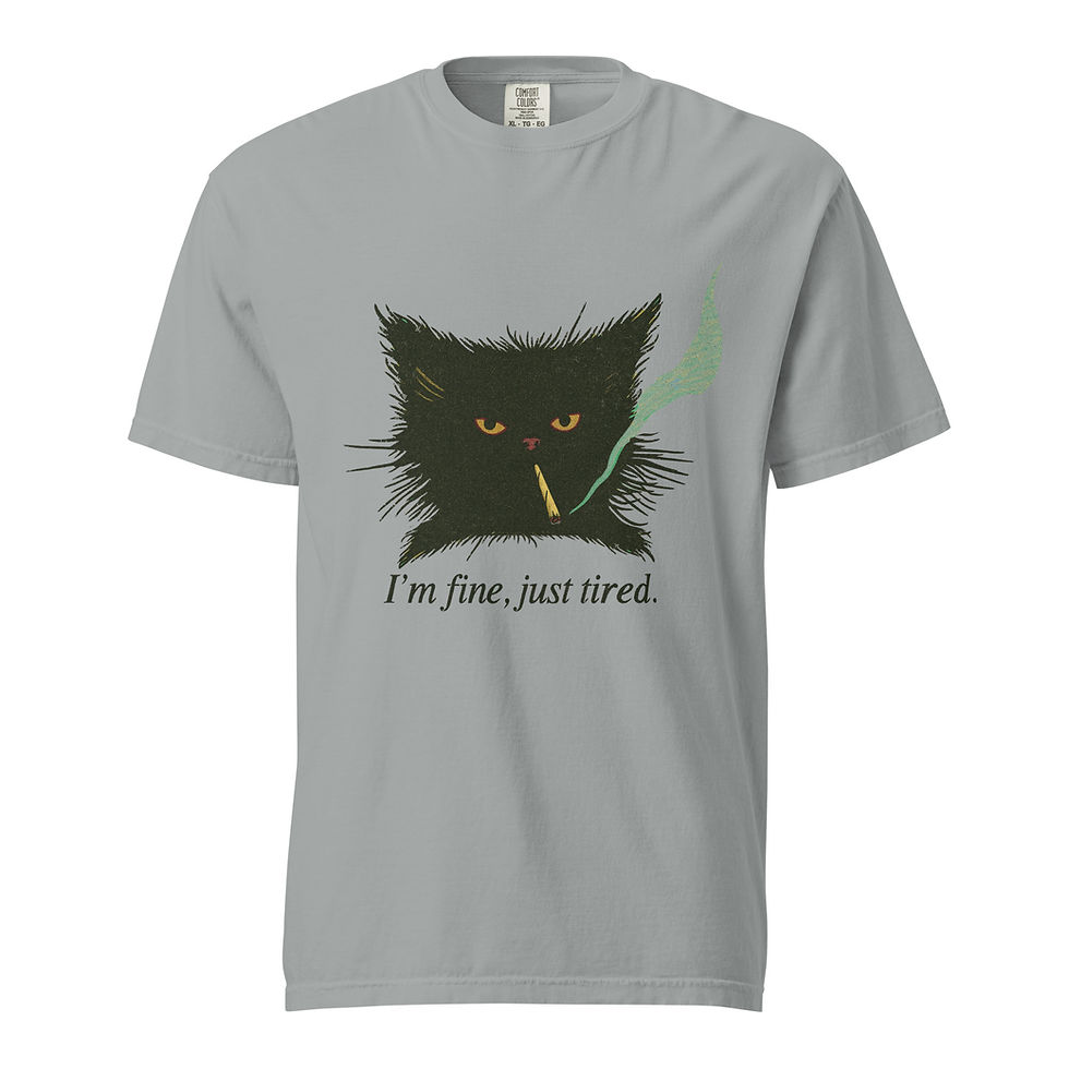 Thumbnail: I'm Fine, Just Tired Unisex garment-dyed heavyweight t-shirt