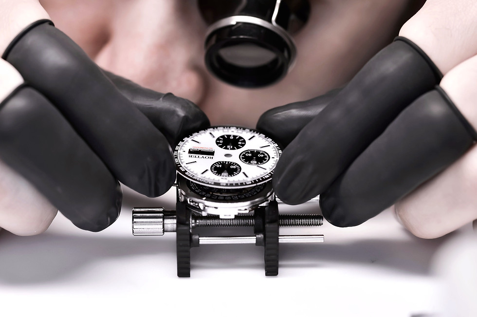 installing white panda dial on the watch movement
