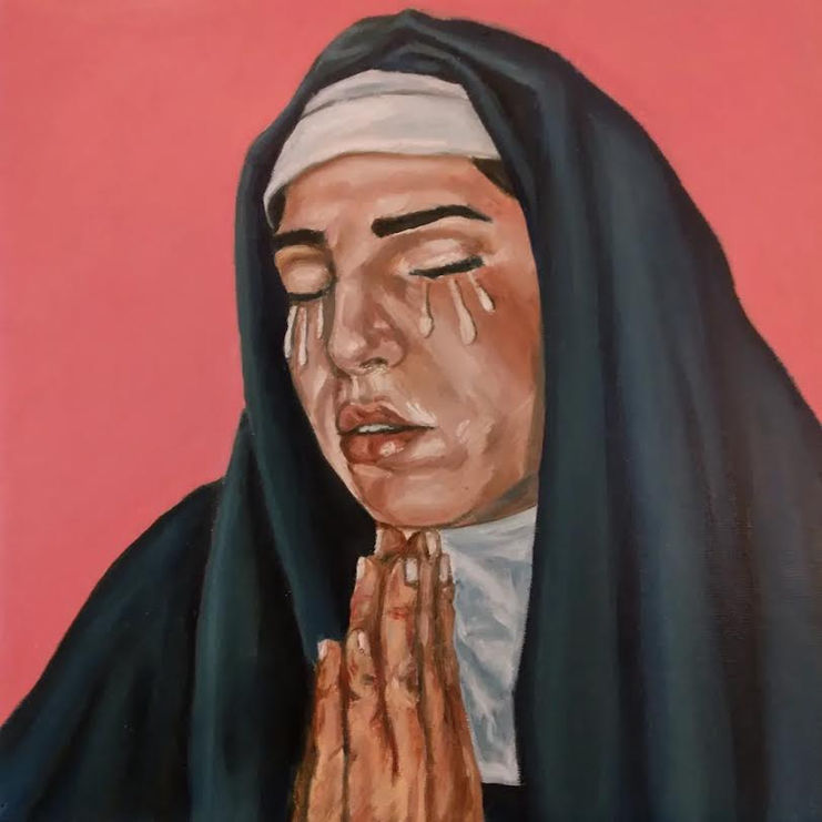 rachel tapia the weeping nun catholic art oil painting contemporary new mexico