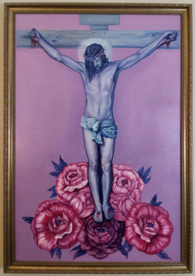 crucifixion rachel tapia catholic contemporary art painting velazquez